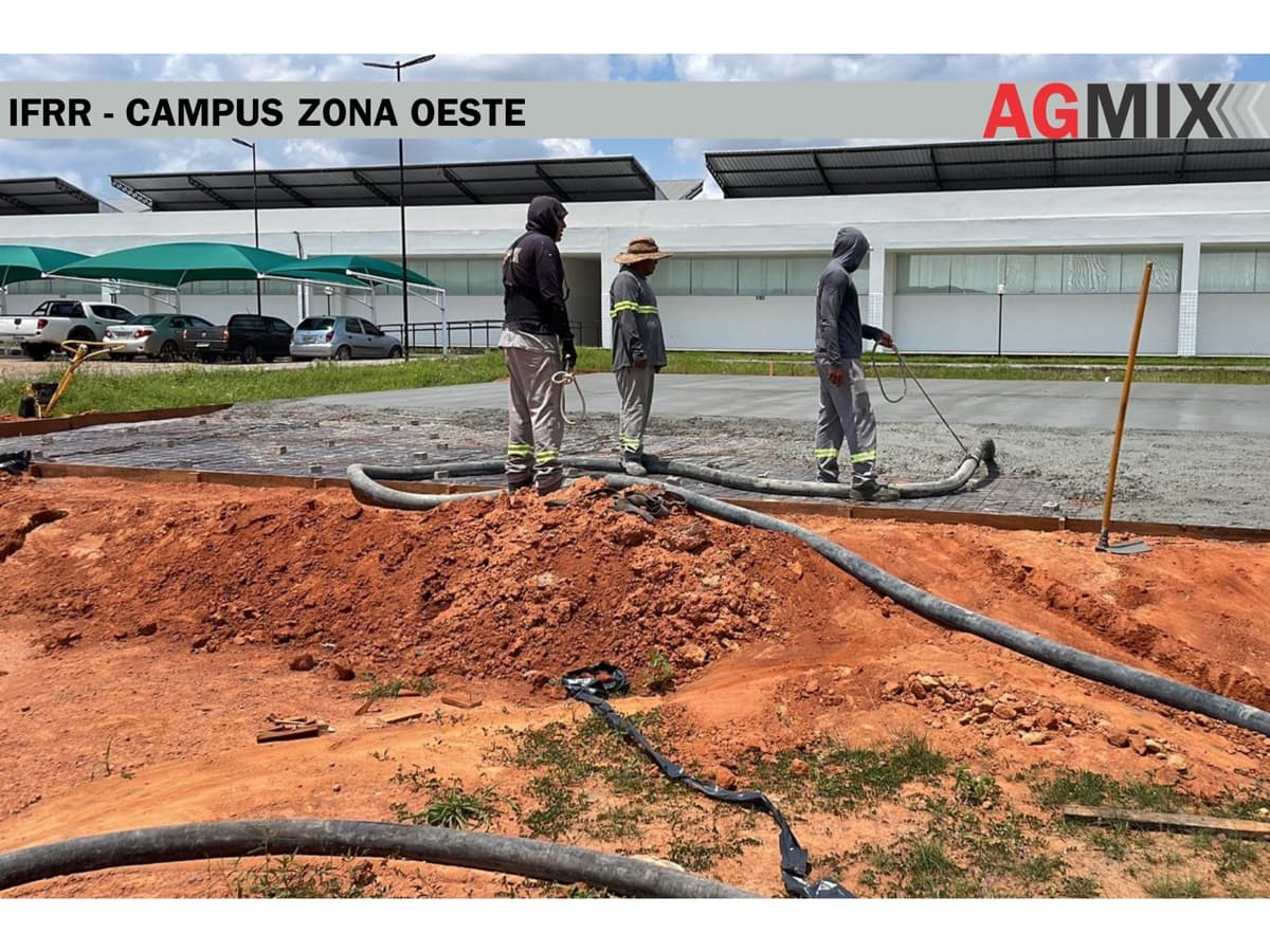 Obra Campus Zona Oeste — concreto usinado Agmix em Boa Vista