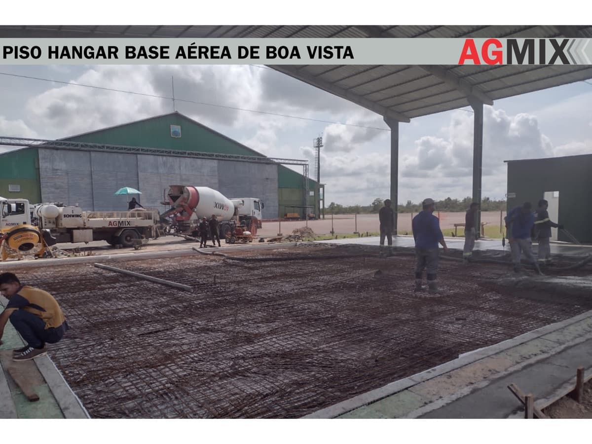 Obra Hangar Base Aérea de Boa Vista — concreto usinado Agmix em Boa Vista