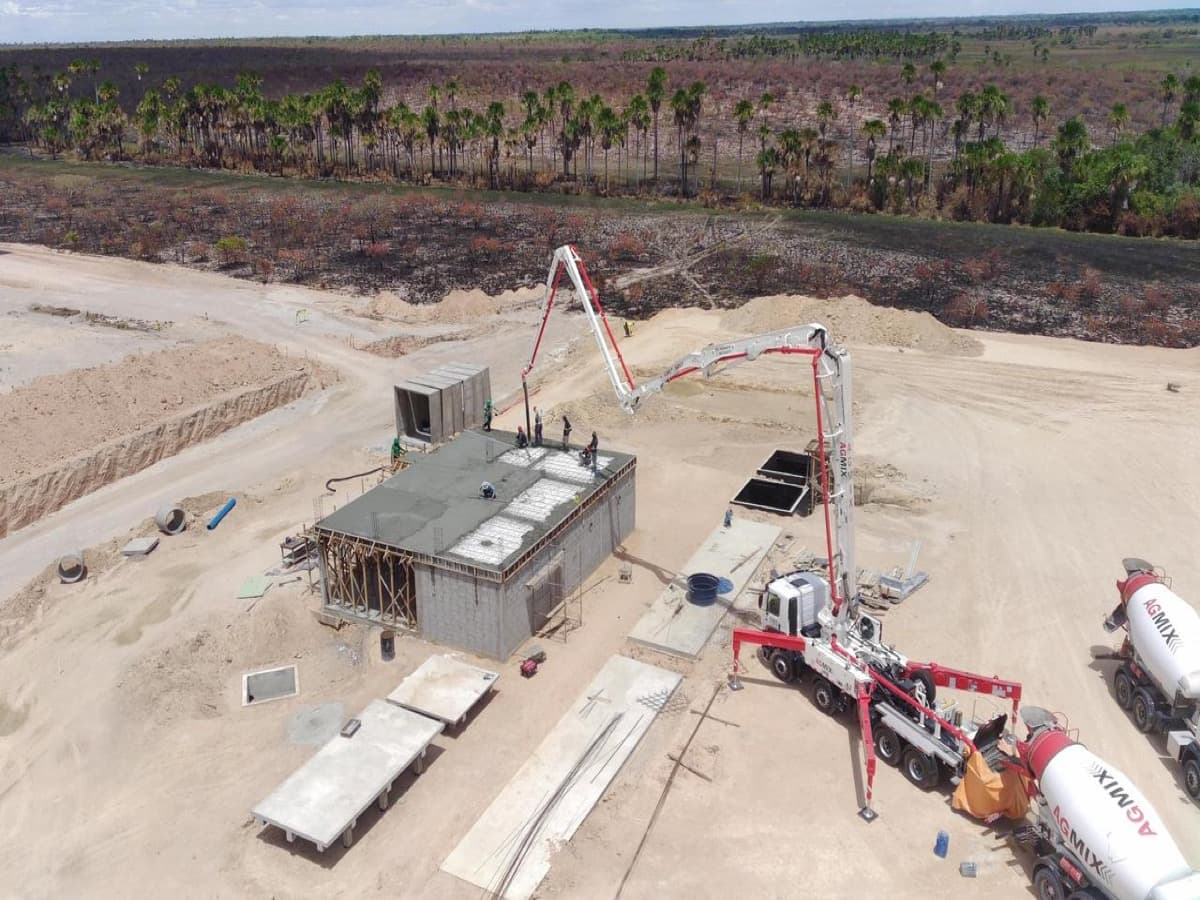 Obra Loteamento Veredas do Rio Branco — concreto usinado Agmix em Boa Vista