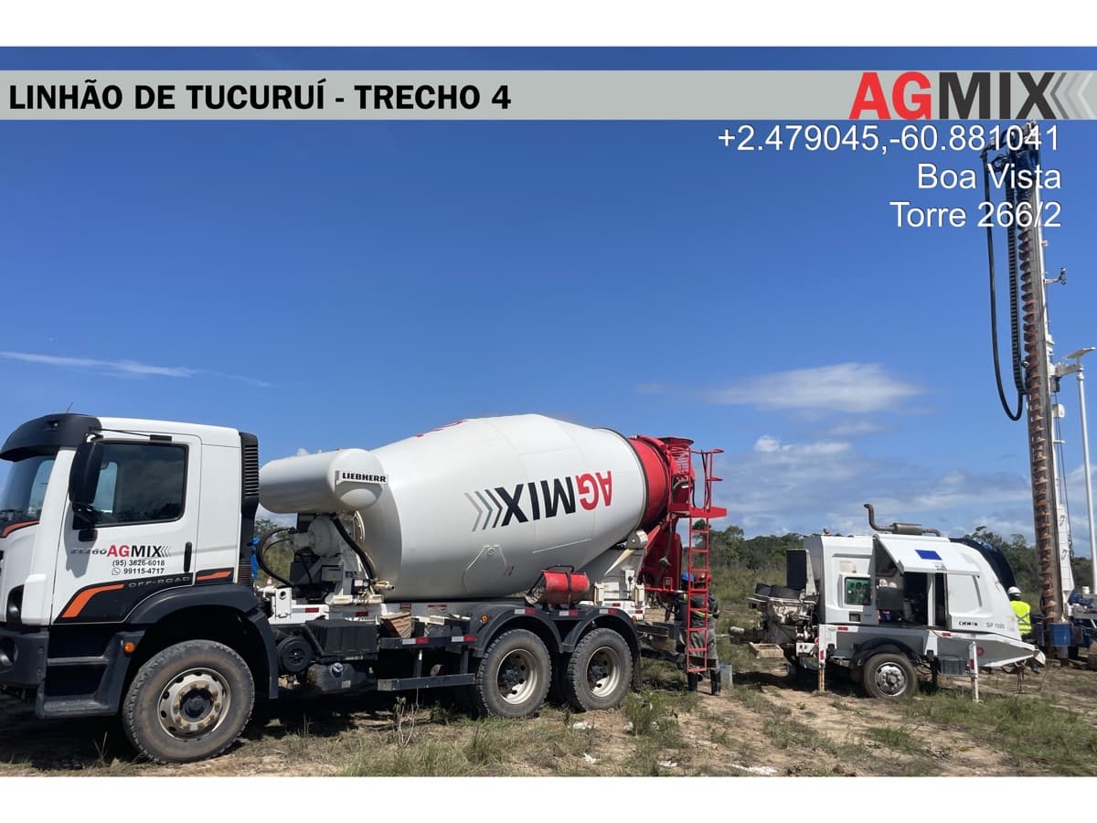 Obra Tucuruí — Trecho 4 — concreto usinado Agmix em Boa Vista